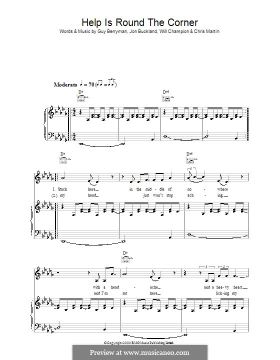Help is Round the Corner (Coldplay): Für Stimme und Klavier (oder Gitarre) by Chris Martin, Guy Berryman, Jonny Buckland, Will Champion