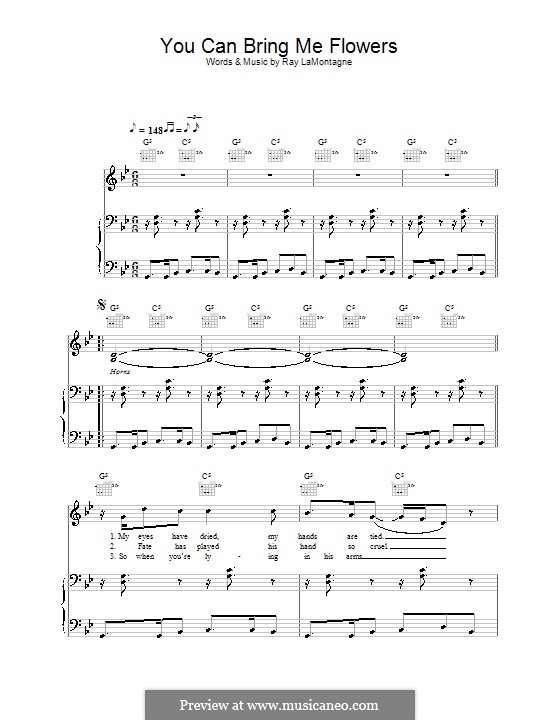 You Can Bring Me Flowers: Für Stimme und Klavier (oder Gitarre) by Ray LaMontagne