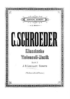 Sonate für Cello und Klavier in g-Moll: Sonate für Cello und Klavier in g-Moll by Jean-Baptiste Loeillet of London