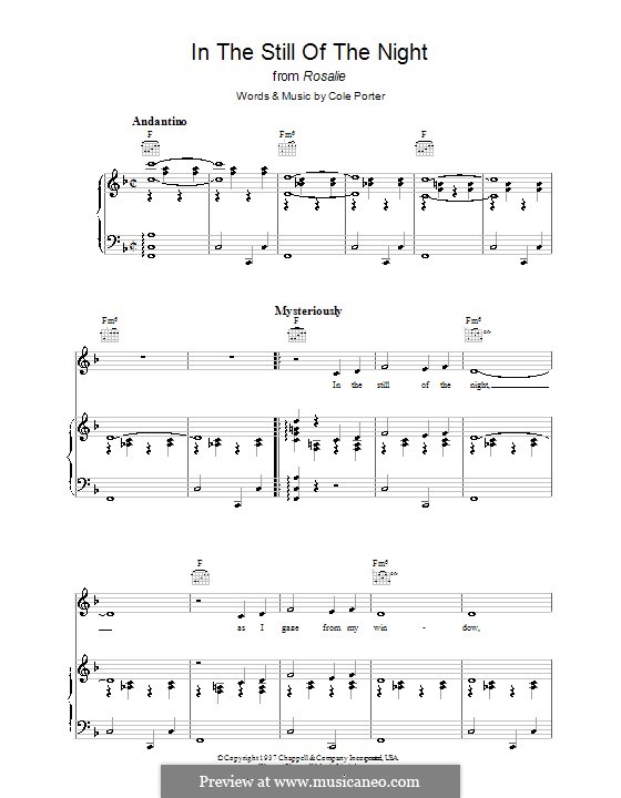In the Still of the Night: Für Stimme und Klavier (oder Gitarre) by Cole Porter