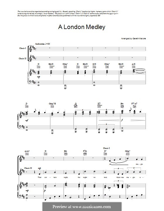 A London Medley (for the Sing London! Festival): Für Stimme und Klavier (oder Gitarre) by Gareth Malone