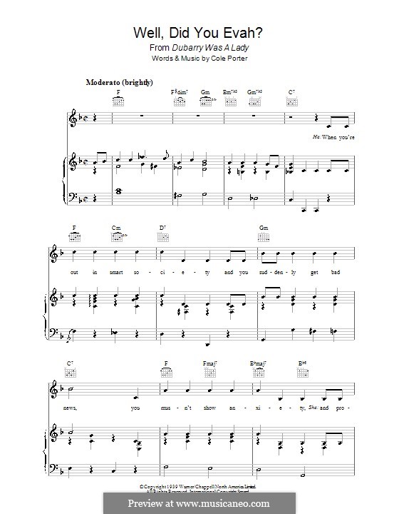 Well, Did You Evah: Für Stimme und Klavier (oder Gitarre) by Cole Porter