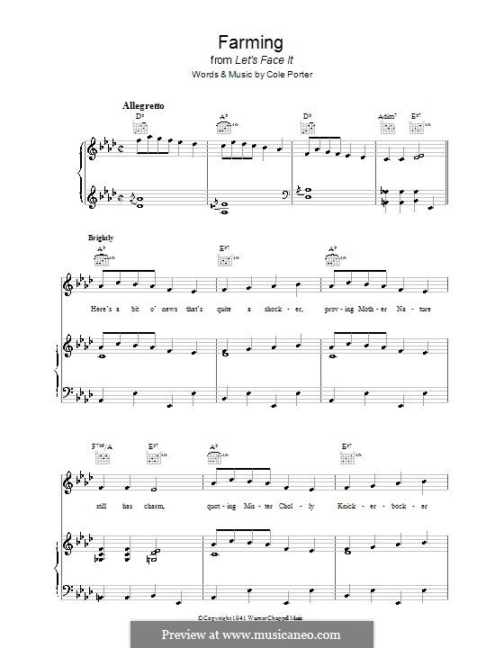 Farming: Für Stimme und Klavier (oder Gitarre) by Cole Porter