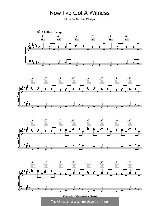 Now I've Got a Witness (The Rolling Stones): Für Klavier by Nanker Phelge