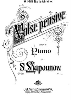 Valse Pensive, Op.20: Valse Pensive by Sergei Lyapunov