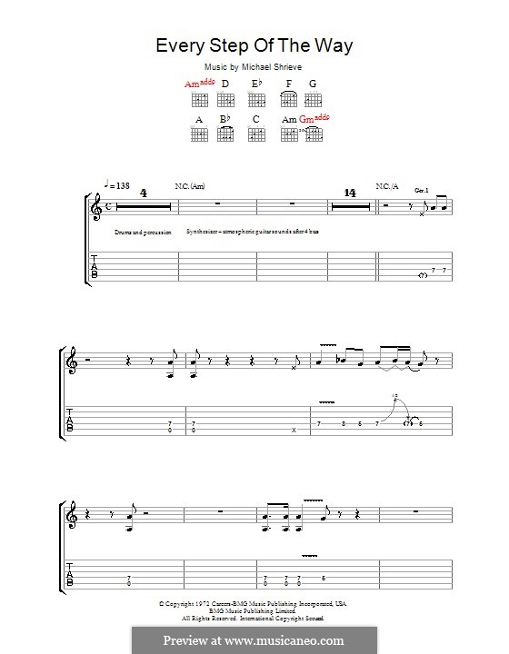 Every Step of the Way (Santana): Für Gitarre mit Tab by Michael Shrieve