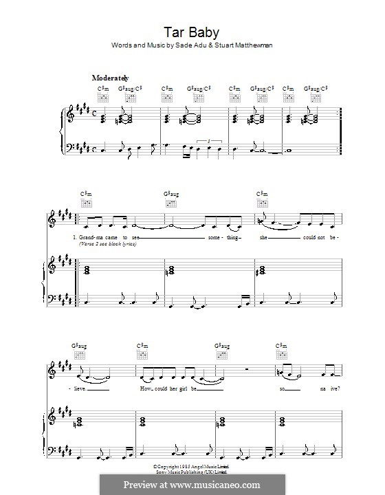 Tar Baby (Sade): Für Stimme und Klavier (oder Gitarre) by Helen Adu, Stuart Matthewman
