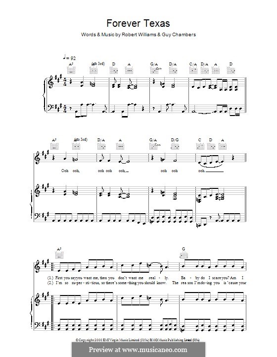 Forever Texas: Für Stimme und Klavier (oder Gitarre) by Guy Chambers, Robbie Williams