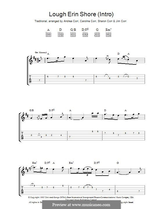 Lough Erin Shore: Für Gitarre mit Tabulatur by folklore