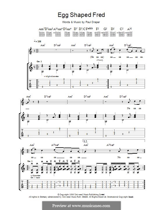 Egg Shaped Fred (Mansun): Für Gitarre mit Tabulatur by Paul Draper