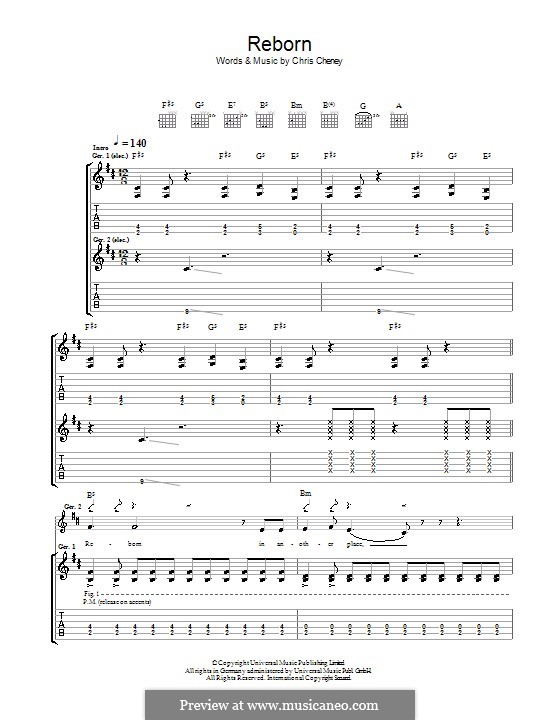 Reborn (The Living End): Für Gitarre mit Tabulatur by Chris Cheney