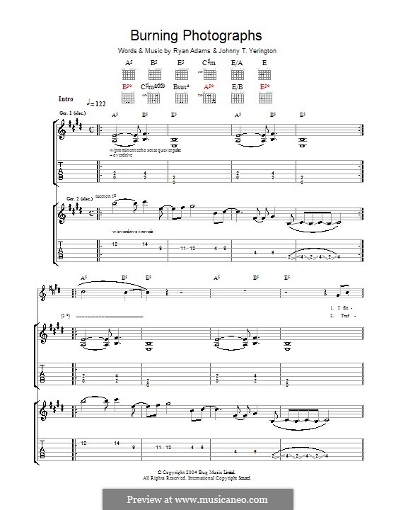 Burning Photographs: Für Gitarre mit Tab by Johnny T. Yerington