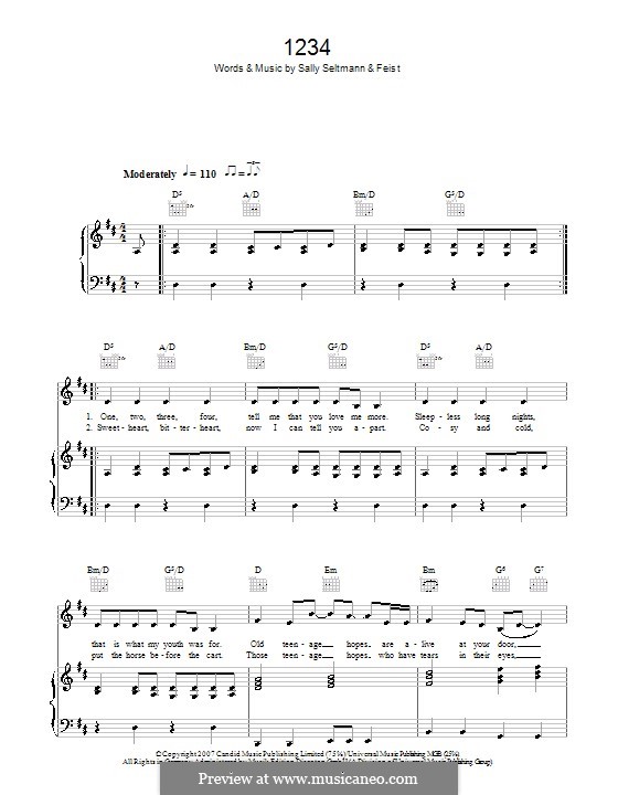 1234: Für Stimme und Klavier (oder Gitarre) by Leslie Feist, Sally Seltmann