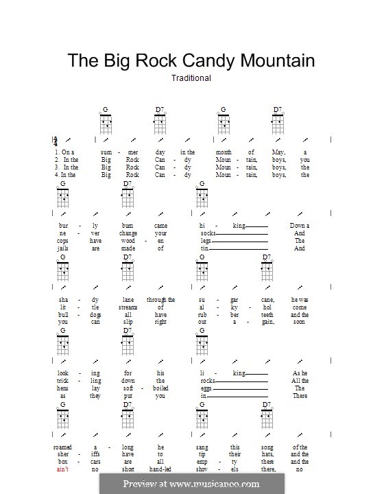 Big Rock Candy Mountain: Ukulele mit Schlagmuster by folklore