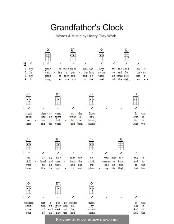 Grandfather's Clock: Ukulele mit Schlagmuster by Henry Clay Work