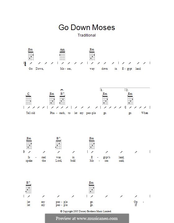 Go Down Moses: Ukulele mit Schlagmuster by folklore