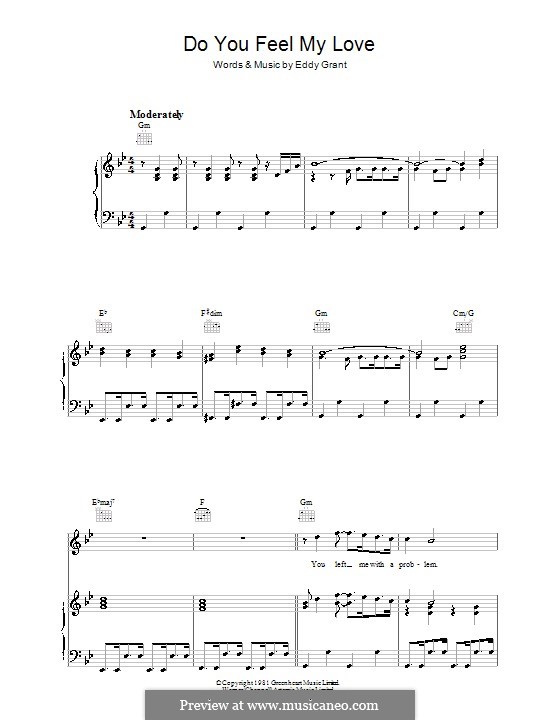 Do You Feel My Love: Für Stimme und Klavier (oder Gitarre) by Eddy Grant
