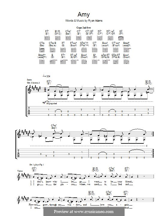 Amy: Für Gitarre mit Tab by Ryan Adams