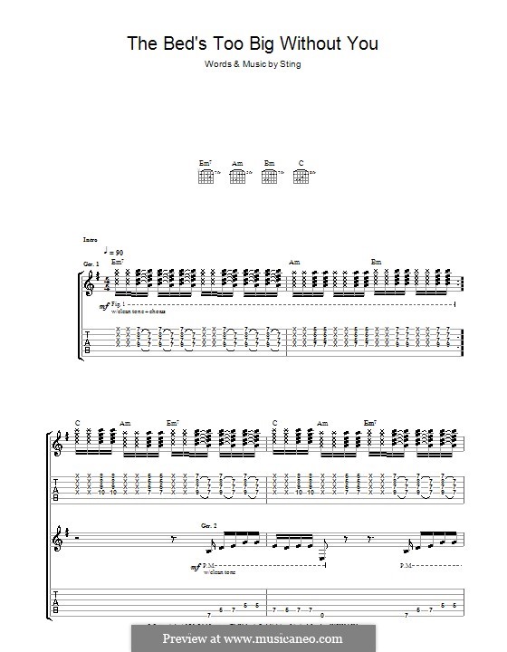 The Bed's Too Big without You (The Police) von Sting Noten auf MusicaNeo