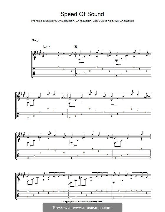 Speed of Sound (Coldplay): Für Gitarre mit Tabulatur by Chris Martin, Guy Berryman, Jonny Buckland, Will Champion