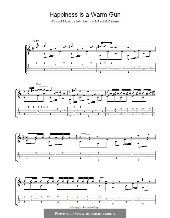 Happiness is a Warm Gun (The Beatles): Für Gitarre mit Tabulatur by John Lennon, Paul McCartney