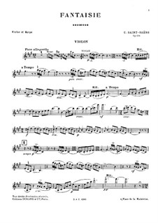 Fantasie für Violine und Harfe, Op.124: Fantasie für Violine und Harfe by Camille Saint-Saëns