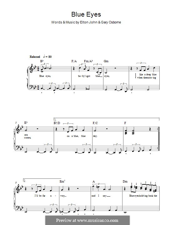 Blue Eyes von E. John, G. Osborne - Noten auf MusicaNeo