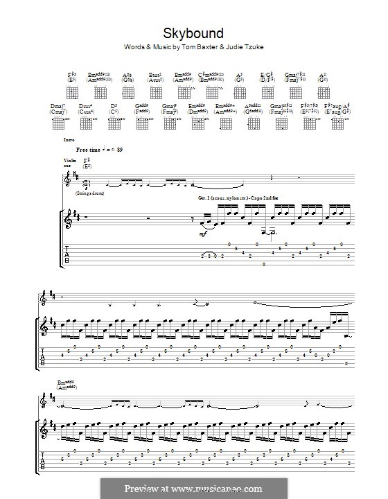 Skybound: Für Gitarre mit Tab by Judie Tzuke