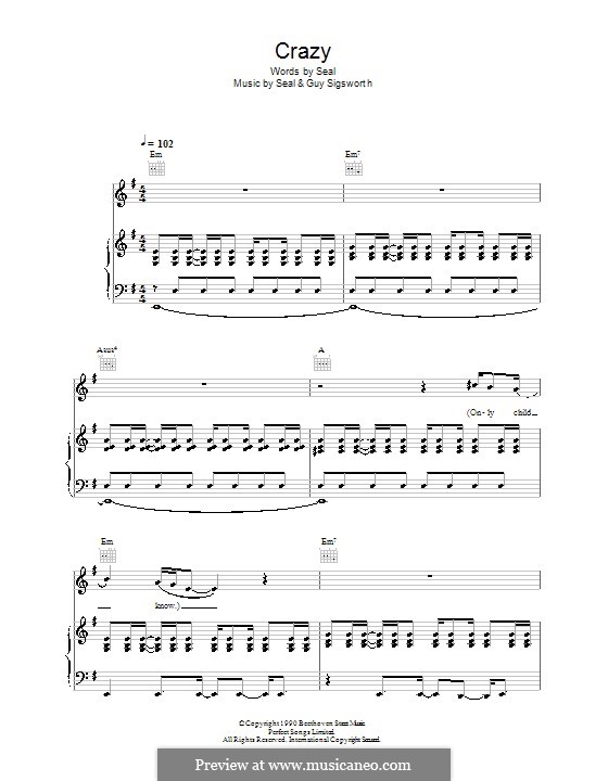 Crazy: Für Stimme und Klavier (oder Gitarre) by Seal
