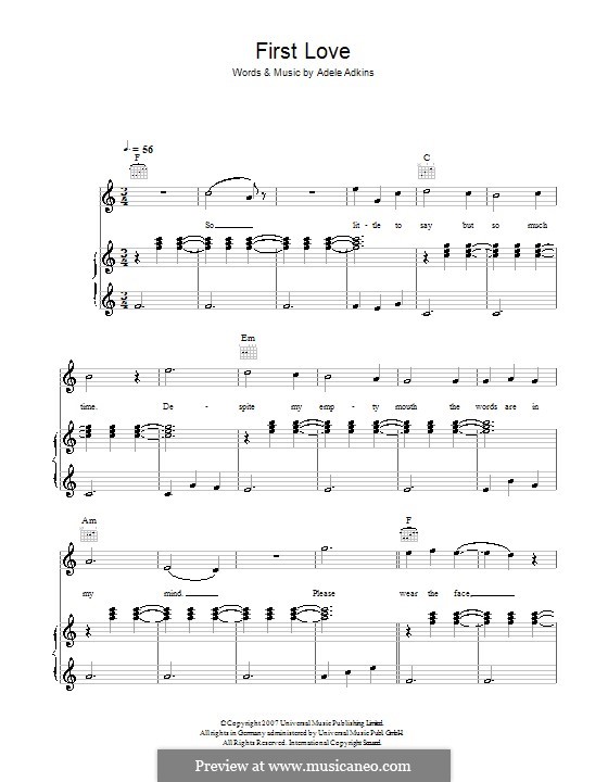 First Love: Für Stimme und Klavier (oder Gitarre) by Adele