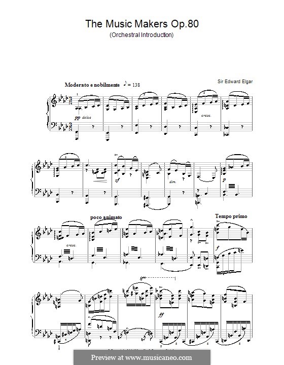 The Music Makers, Op.69: Fragment, für Klavier by Edward Elgar