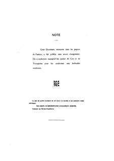 Ouverture d'un opéra comique inachevé: Vollpartitur by Camille Saint-Saëns