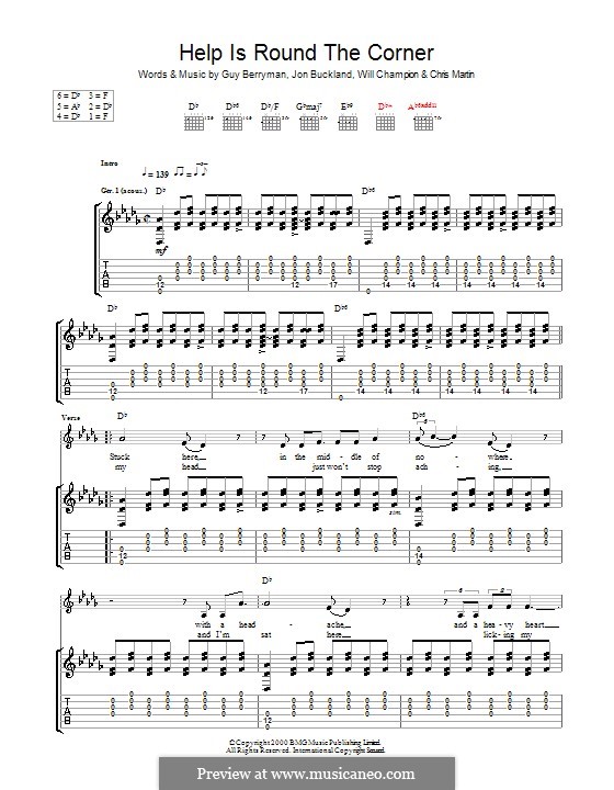 Help is Round the Corner (Coldplay): Für Gitarre mit Tabulatur by Chris Martin, Guy Berryman, Jonny Buckland, Will Champion