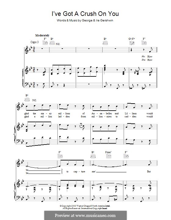 I've Got a Crush on You: Für Stimme und Klavier (oder Gitarre) by George Gershwin