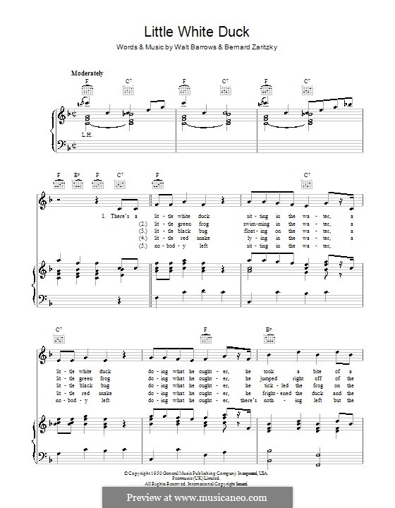 Little White Duck: Für Stimme und Klavier (oder Gitarre) by Bernard Zaritzky