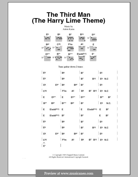 The Third Man (The Harry Lime Theme): Text und Akkorde by Anton Karas