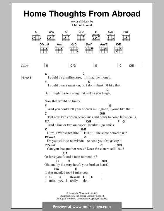 Home Thoughts from Abroad: Texte und Akkorde by Clifford T. Ward