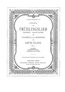 Foraarssang (Frühlingslied) für Cello und Orchester, Op.31: Version für Cello und Klavier by Louis Glass