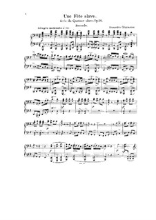 Slavonian Feast for Piano Four Hands, Op.26a: Slavonian Feast for Piano Four Hands by Alexander Glazunov