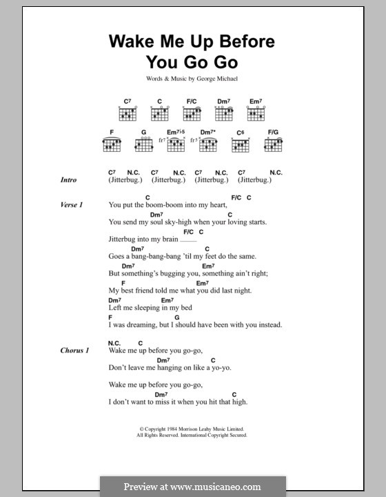 Wake Me Up Before You Go Go (Wham!): Texte und Akkorde by George Michael