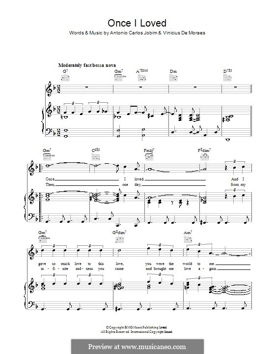 Once I Loved (Amor em Paz): Für Stimme und Klavier (oder Gitarre) by Antonio Carlos Jobim