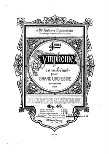 Simphonie No.4 in Es-Dur, Op.48: Für Klavier, vierhändig by Alexander Glazunov