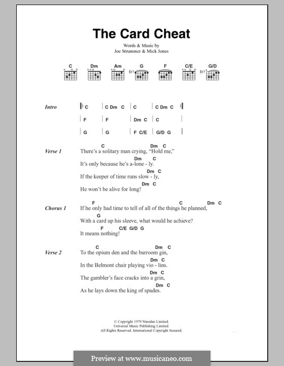 The Card Cheat (The Clash): Text und Akkorde by Joe Strummer, Mick Jones