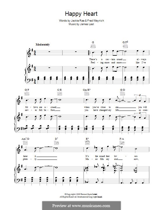 Happy Heart: Für Stimme und Klavier (oder Gitarre) by James Last