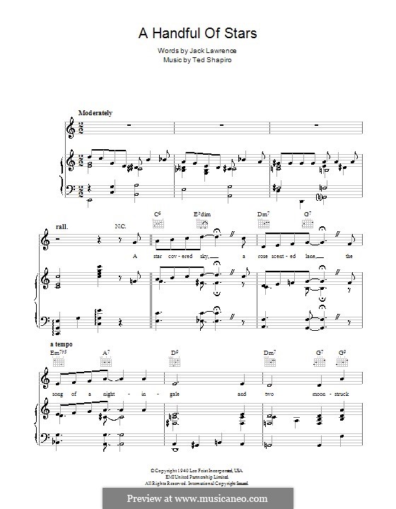 A Handful of Stars: Für Stimme und Klavier (oder Gitarre) by Ted Shapiro