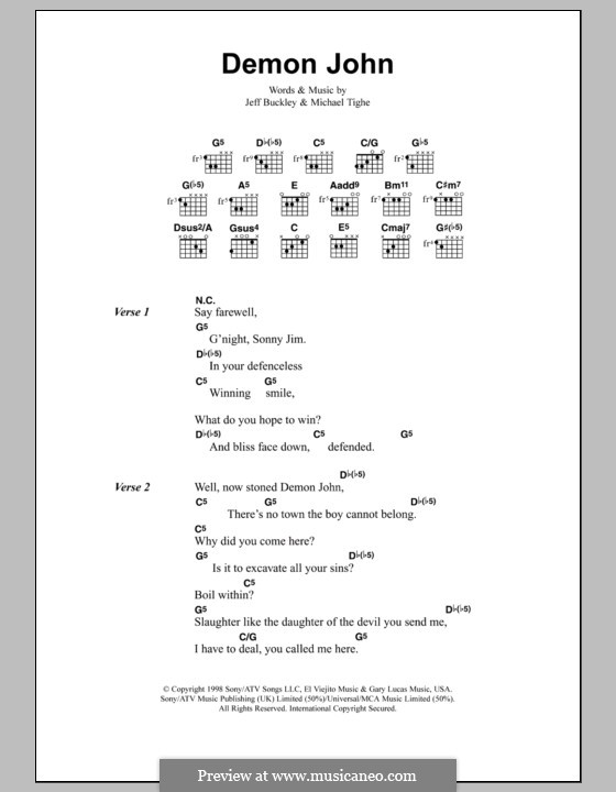 Demon John: Texte und Akkorde by Michael Tighe