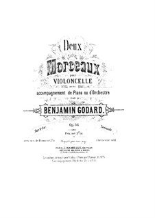 Zwei Stücken für Cello und Orchester, Op.36: Bearbeitung für Cello und Klavier – Partitur, Solo Stimme by Benjamin Godard