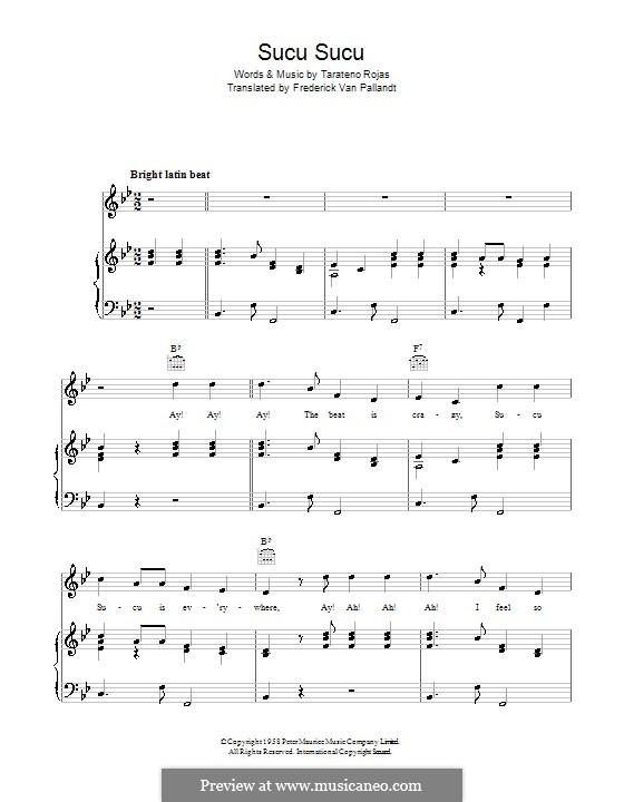 Sucu Sucu: Für Stimme und Klavier (oder Gitarre) by Tarateno Rojas