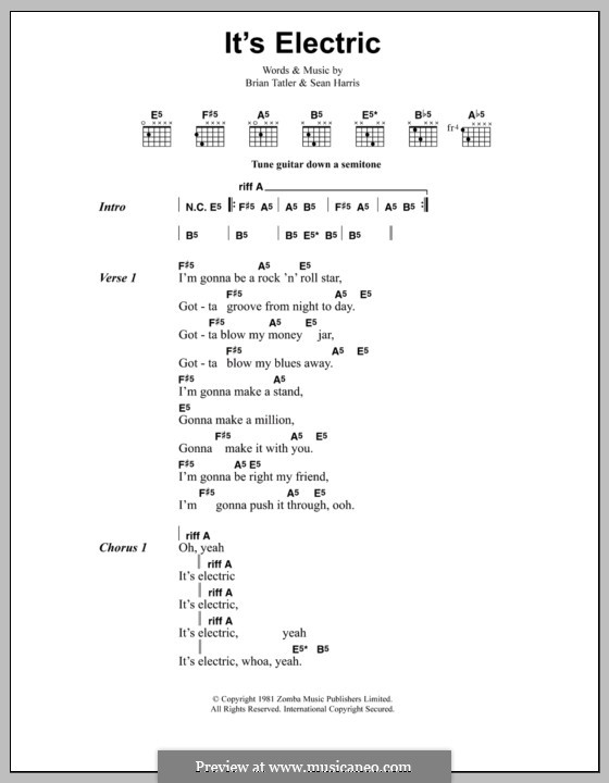 It's Electric (Metallica): Text und Akkorde by Brian Tatler, Sean Lindon Harris