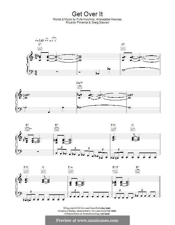 Get Over It (Guillemots): Für Stimme und Klavier (oder Gitarre) by Aristazabal Hawkes, Fyfe Hutchins, Greig Stewart, Ricardo Pimental